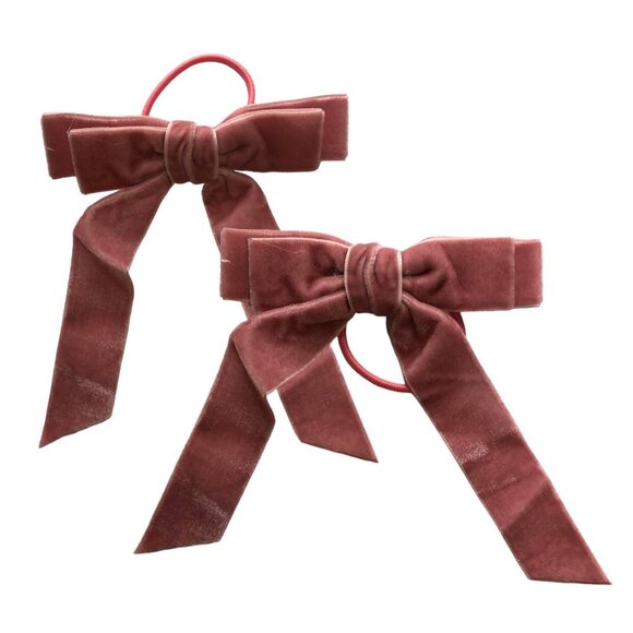 Joyfolie Other - Joyfolie Elyse Bowtie Velvet Hair Ties Blush NWT